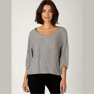 hawalili STRIPED BALLOON SLEEVE BLOUSE size xl